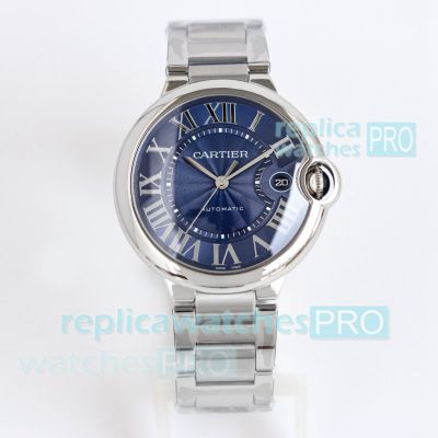 TW factory clone Cartier Ballon Bleu de 40 Navy Blue Swiss 2824 Watch 